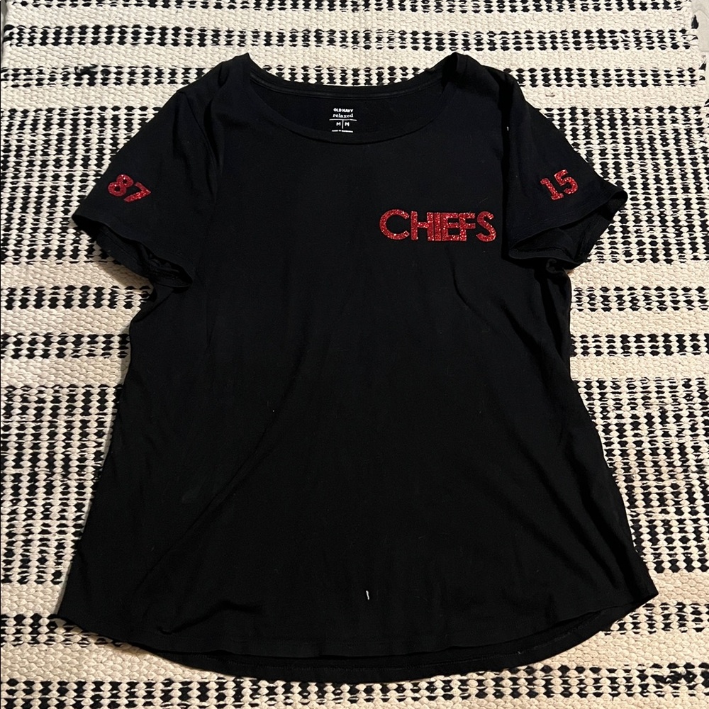 Old Navy Black Relaxed T-Shirt Chiefs